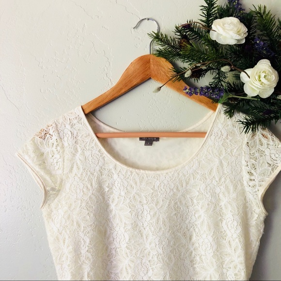 Ann Taylor Tops - Ann Taylor White Lace Tee